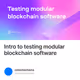 Intro to testing modular blockchain software