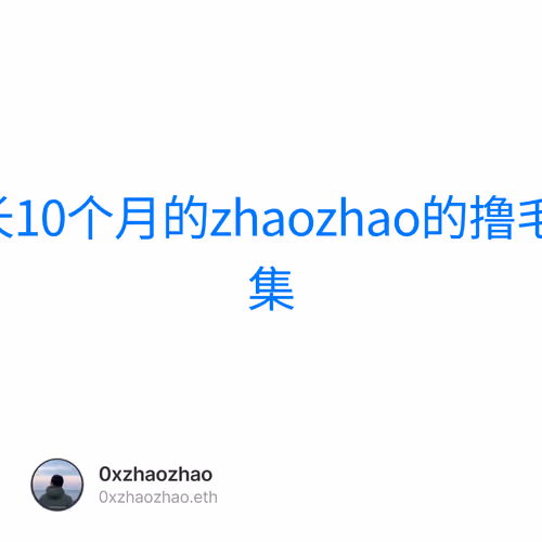 练习时长10个月的zhaozhao的撸毛笔记合集