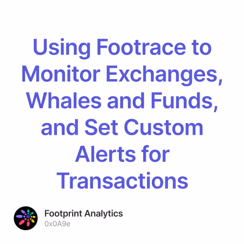Using Footrace to Monitor Exchanges, Whales and Funds, and Set Custom Alerts for Transacti