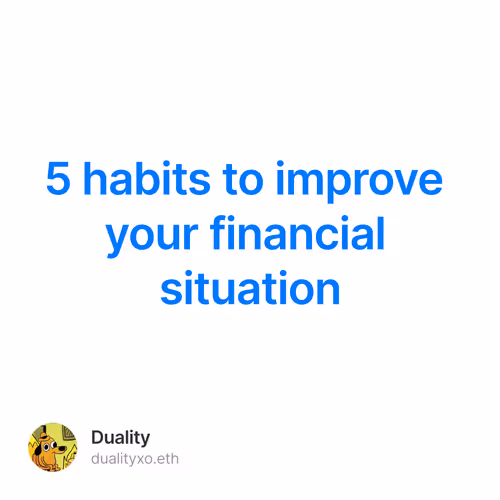 5 habits to improve your financial situation