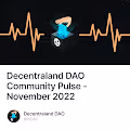 Decentraland DAO Community Pulse - November 2022
