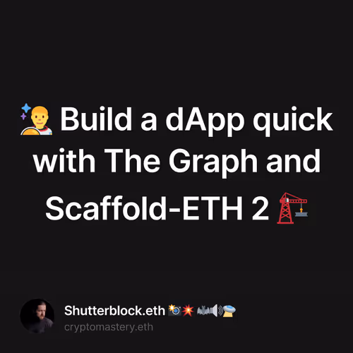 👨‍🚀 Build a dApp quick with The Graph and Scaffold-ETH 2 🏗️