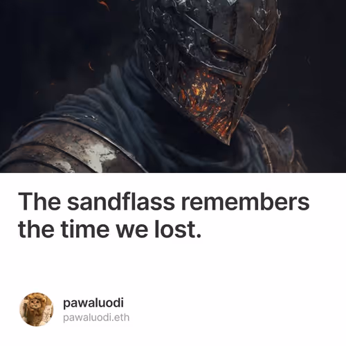The sandflass remembers the time we lost.