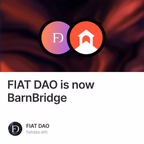 FIAT DAO is now BarnBridge