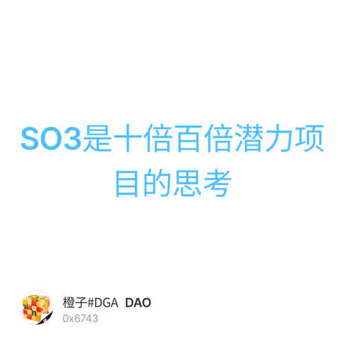 SO3是十倍百倍潜力项目的思考