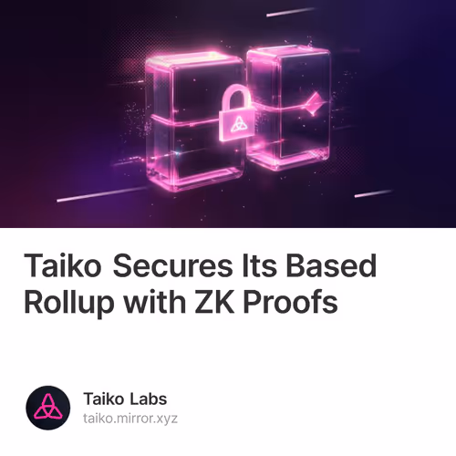 Taiko Secures Its Based Rollup with ZK Proofs