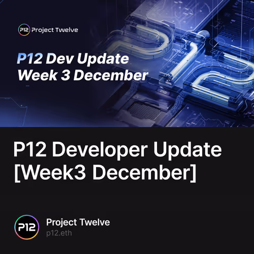 P12 Developer Update [Week3 December]