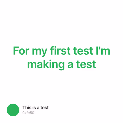 For my first test I'm making a test