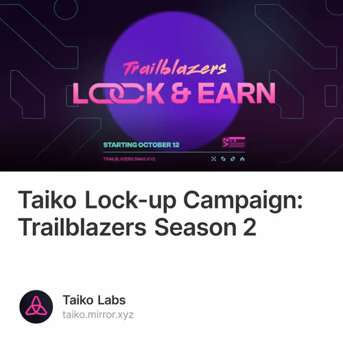 Taiko Lock-up Campaign: Trailblazers Season 2