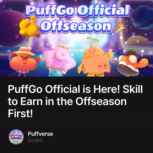 PuffGo Official is Here! Skill to Earn in the Offseason First!