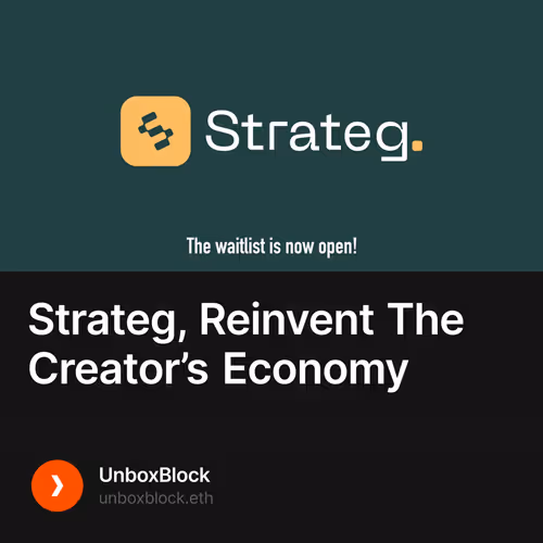 Strateg, Reinvent The Creator’s Economy