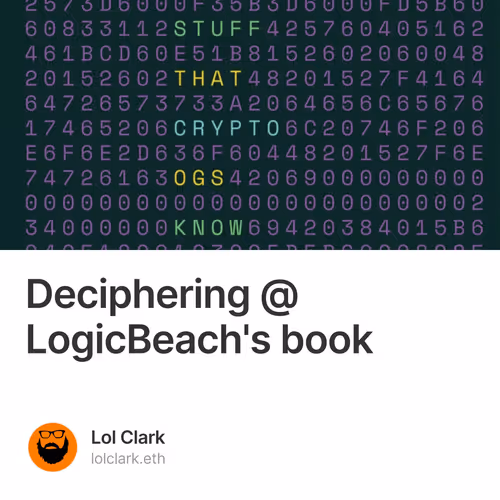 Deciphering @LogicBeach's book