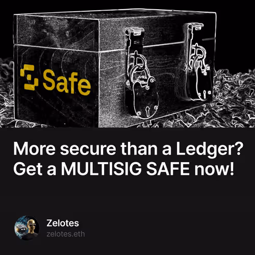 More secure than a Ledger? Get a MULTISIG SAFE now!