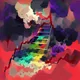 Colorful painting of stairs