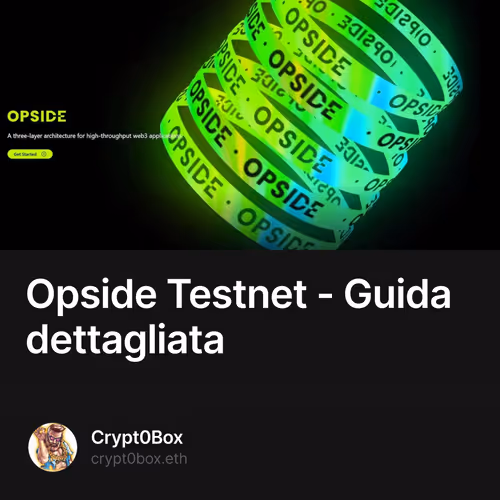 Opside Testnet - Guida dettagliata