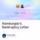 Hamburglar's Bankruptcy Letter