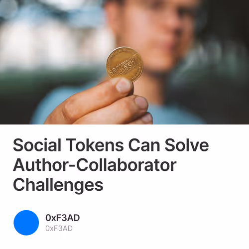 Social Tokens Can Solve Author-Collaborator Challenges