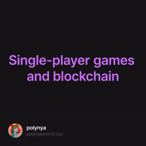 Single-player games and blockchain