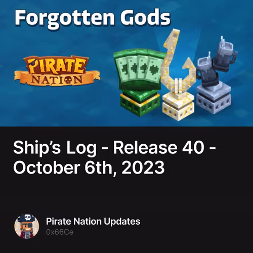 Ship’s Log - Release 40 - October 6th, 2023