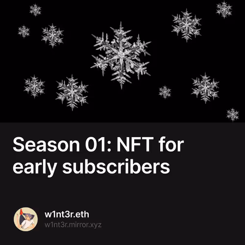 Season 01: NFT for early subscribers