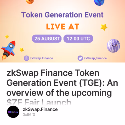 zkSwap Finance Token Generation Event (TGE): An overview of the upcoming $ZF Fair Launch