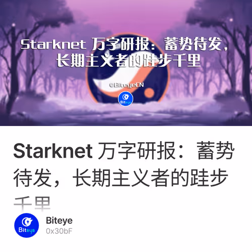 Starknet 万字研报：蓄势待发，长期主义者的跬步千里