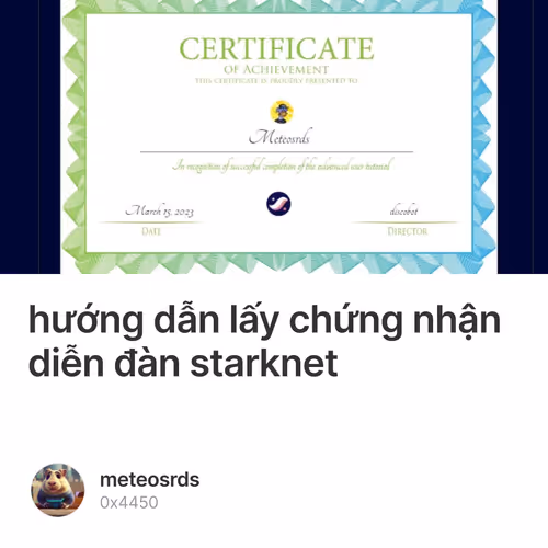 hướng dẫn lấy chứng nhận diễn đàn starknet