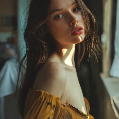 Girl in a passionate dress