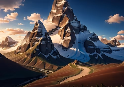 A winding path heading toward the peaks