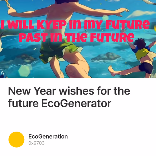 New Year wishes for the future EcoGenerator