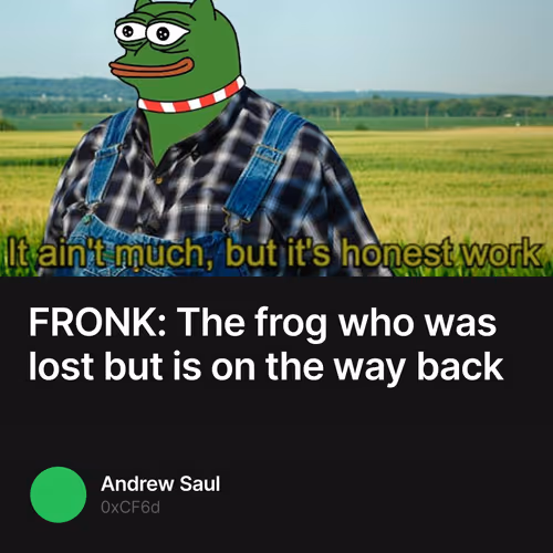FRONK: The frog who was lost but is on the way back
