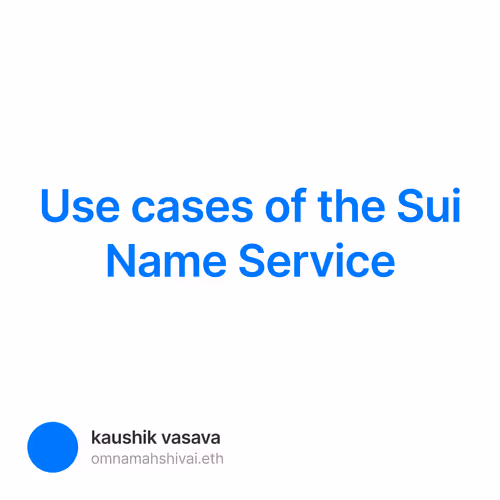 Use cases of the Sui Name Service