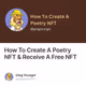 How To Create A Poetry NFT & Receive A Free NFT