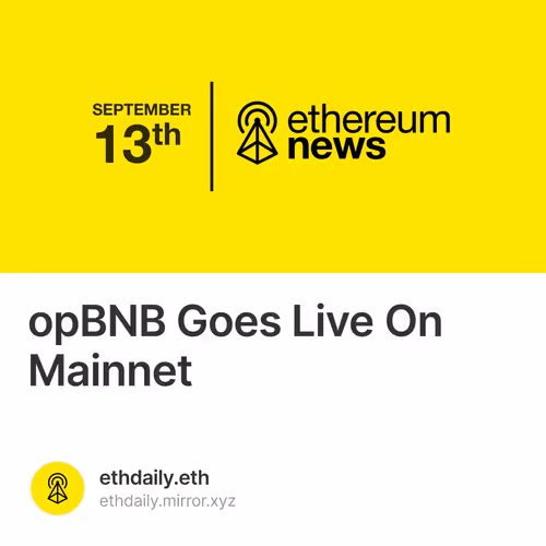 opBNB Goes Live On Mainnet