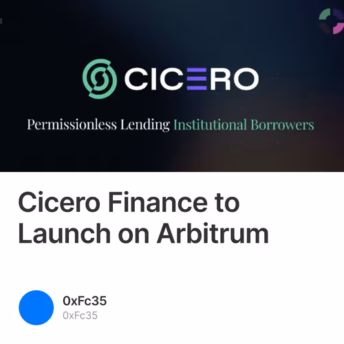 Cicero Finance to Launch on Arbitrum