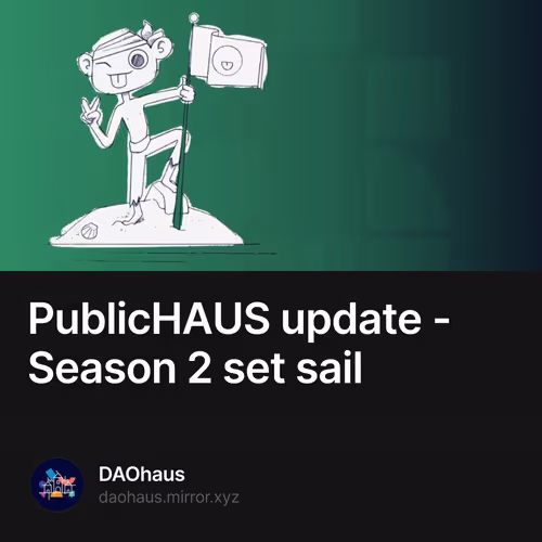 PublicHAUS update - Season 2  set sail
