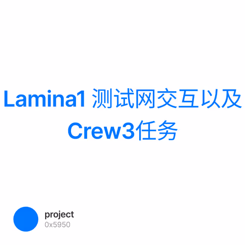 Lamina1 测试网交互以及Crew3任务