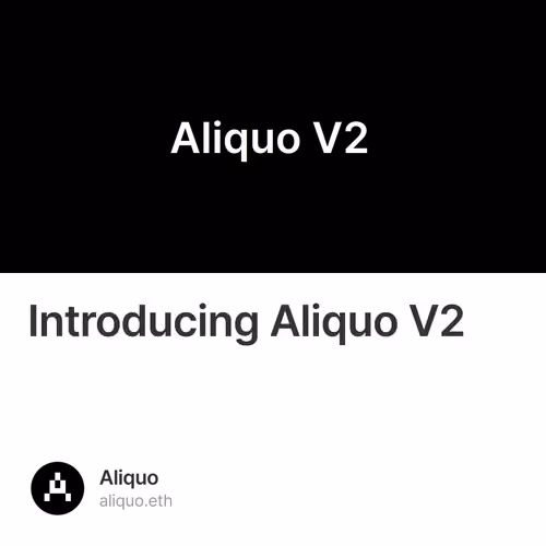 Introducing Aliquo V2