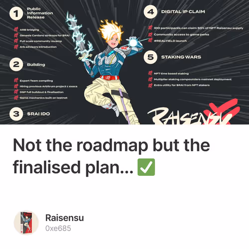 Not the roadmap but the finalised plan... ✅
