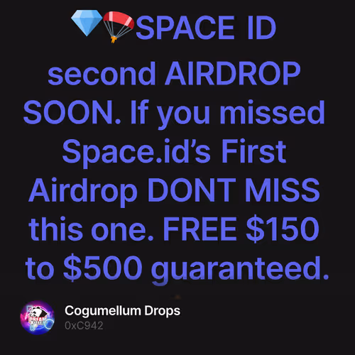💎🪂SPACE ID second AIRDROP SOON. If you missed Space.id’s First Airdrop DONT MISS this one.