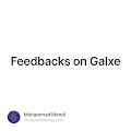Feedbacks on Galxe
