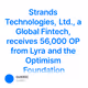 Strands Technologies, Ltd., a Global Fintech, receives 56,000 OP from Lyra and the Optimis