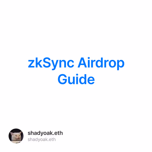 zkSync Airdrop Guide