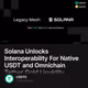 Solana Unlocks Interoperability For Native USDT and Omnichain Tether Gold Liquidity