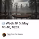 📖 Week № 5: May 10-16, 1823.