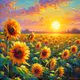 Sunflowers in the Golden Hour