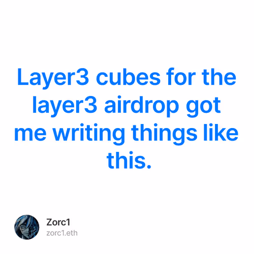 Layer3 cubes for the layer3 airdrop got me writing things like this.
