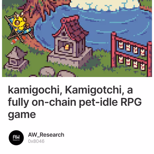 kamigochi, Kamigotchi, a fully on-chain pet-idle RPG game