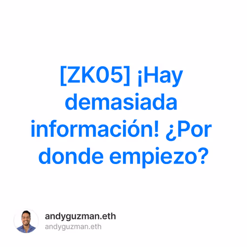 [ZK05] ¡Hay demasiada información! ¿Por donde empiezo?