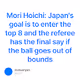 Mori Hoichi: Japan's goal is to enter the top 8 and the referee has the final say if the b